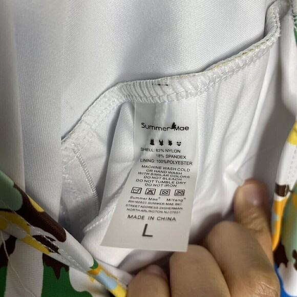 Summer Mae Women's Blue Pink Halter Tankini Swim Top Padded Bra Size Large New - Picture 6 of 8